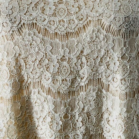 Pleione Lace Tunic Top Romantic Cottagecore Ivory 3/4 Sleeve Large - Picture 6 of 10